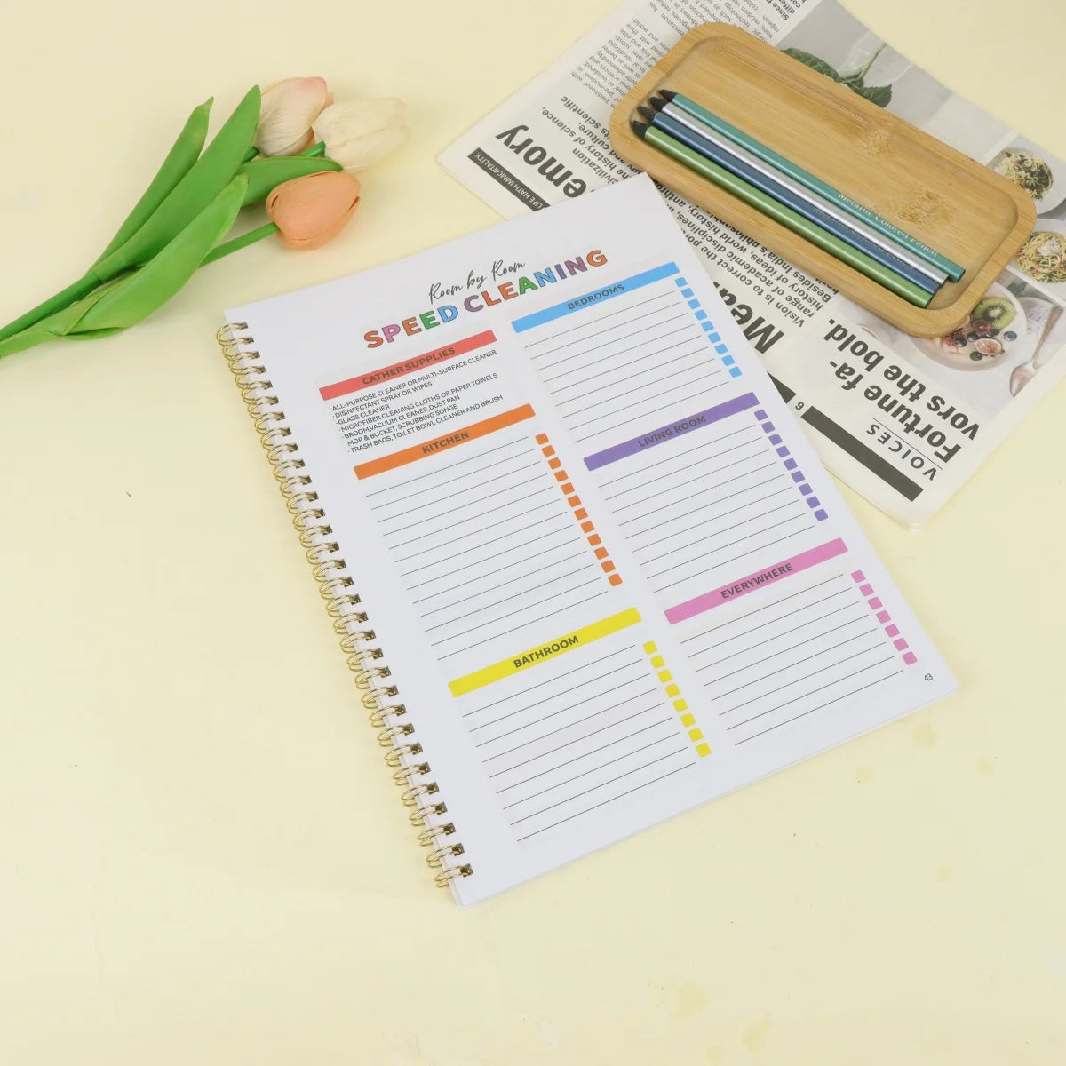 Home Cleaning Book: COLOR House Cleaning Checklist Planner and Organizer to Keep Your House Neat and Tidy!