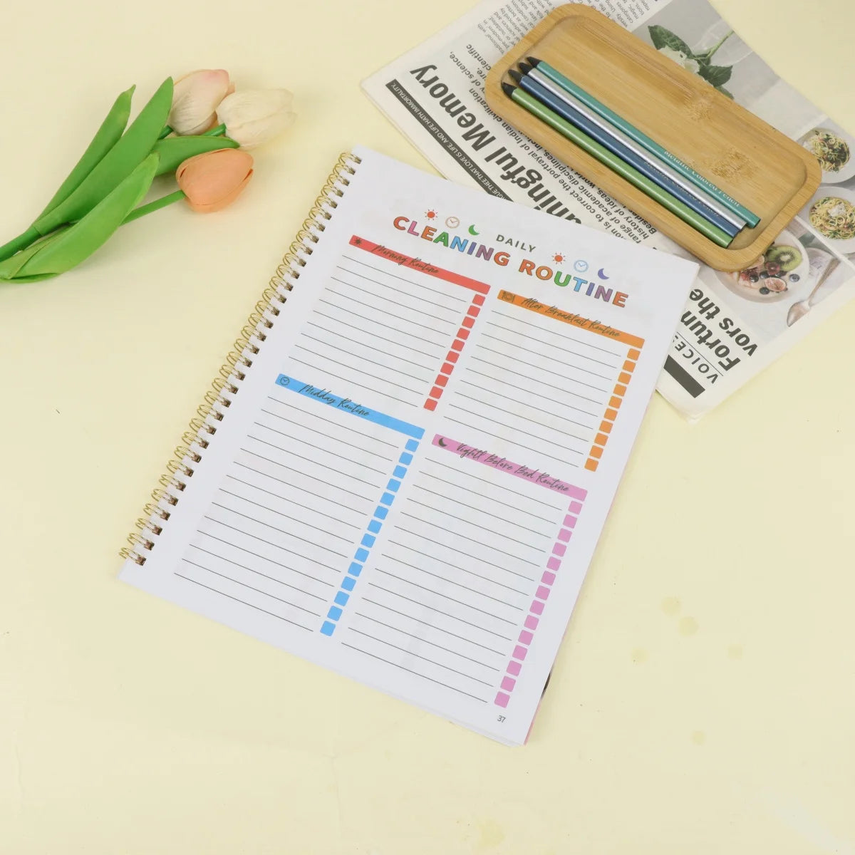 Home Cleaning Book: COLOR House Cleaning Checklist Planner and Organizer to Keep Your House Neat and Tidy!