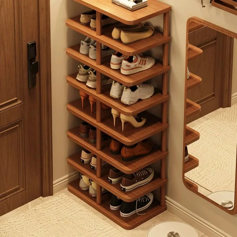 Organizer Shelf Shoe Rack Designs Space Saving Luxury Minimalist Shoes Organizers Narrow Corridor Storage Modern Home Furniture