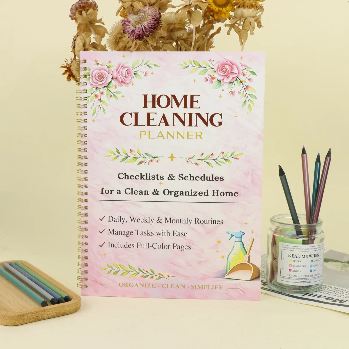 Home Cleaning Book: COLOR House Cleaning Checklist Planner and Organizer to Keep Your House Neat and Tidy!